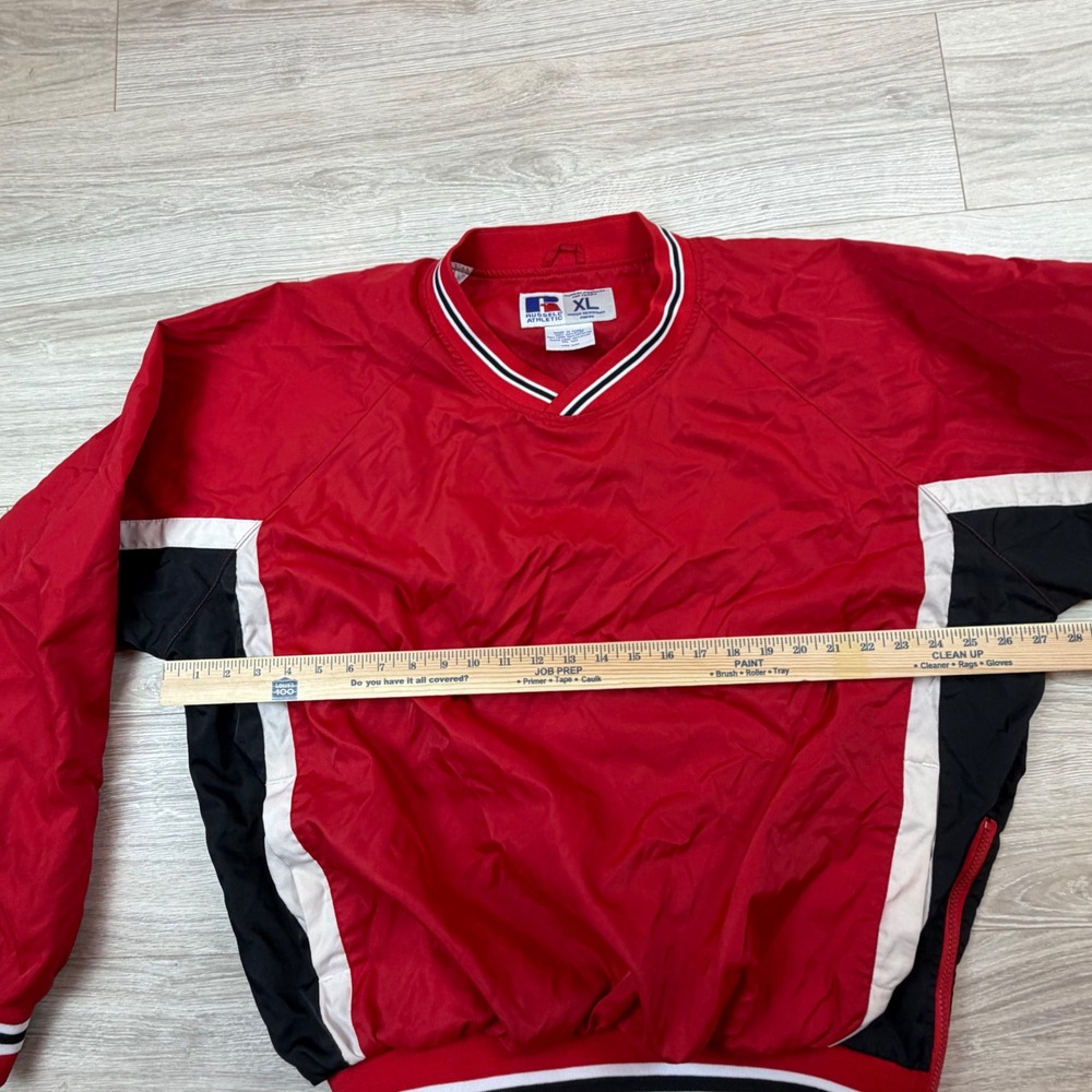 Vintage 90s Russell Athletic Red Water Resistant Windbreaker Pullover Jacket XL - Picture 3 of 7
